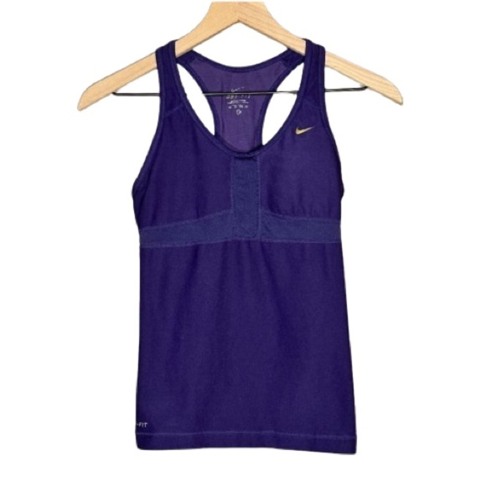 Women's XS Nike Running Purple Dri-Fit Tank Racerback Fitted Built in Bra